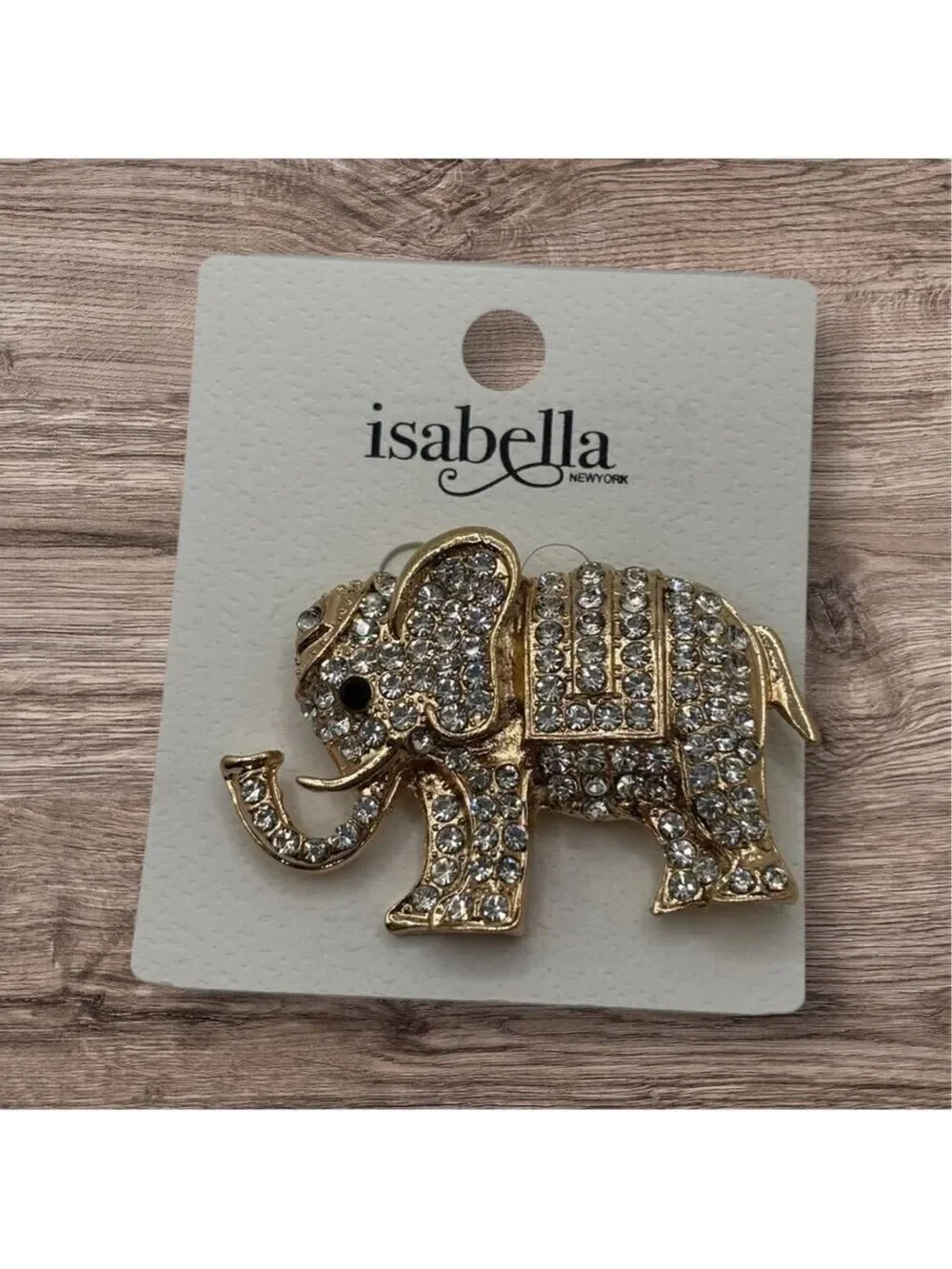 Isabella New York Elephant Rhinestone Brooch